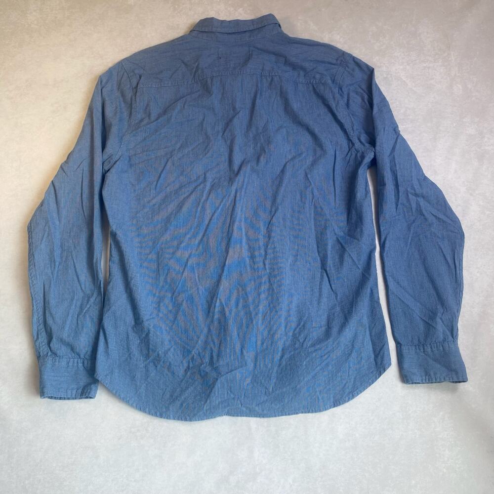 HOLLISTER Epic Flex Stretch Muscle Fit Mens Large Blue Long Sleeve Button Up